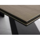 Стол обеденный SIGNAL WESTIN Ceramic Sabbia светло-коричневый/черный мат 160-240/90